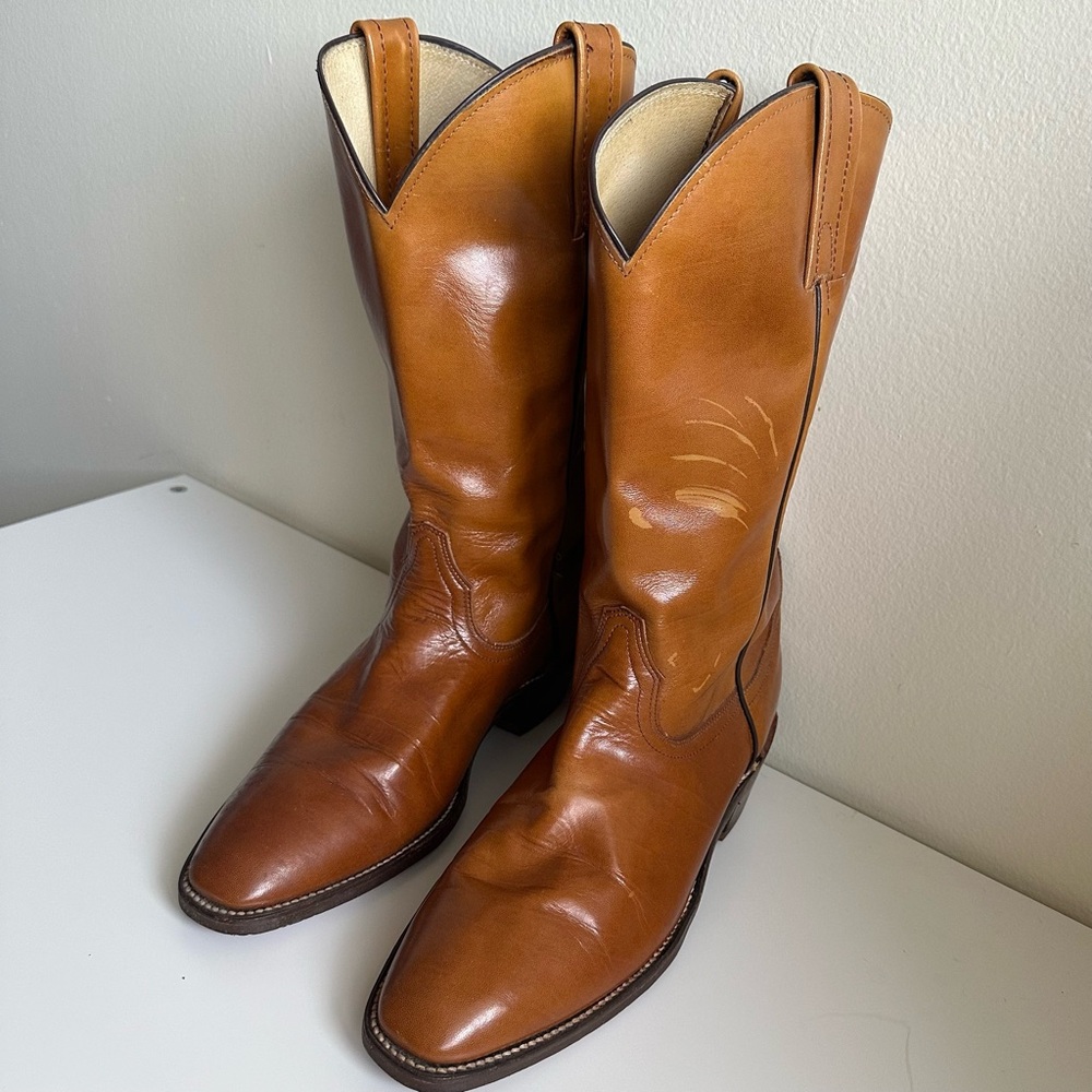 Vintage 1970’s Frye Brown Cowboy Boots Made in the USA | FREE SHIPPING